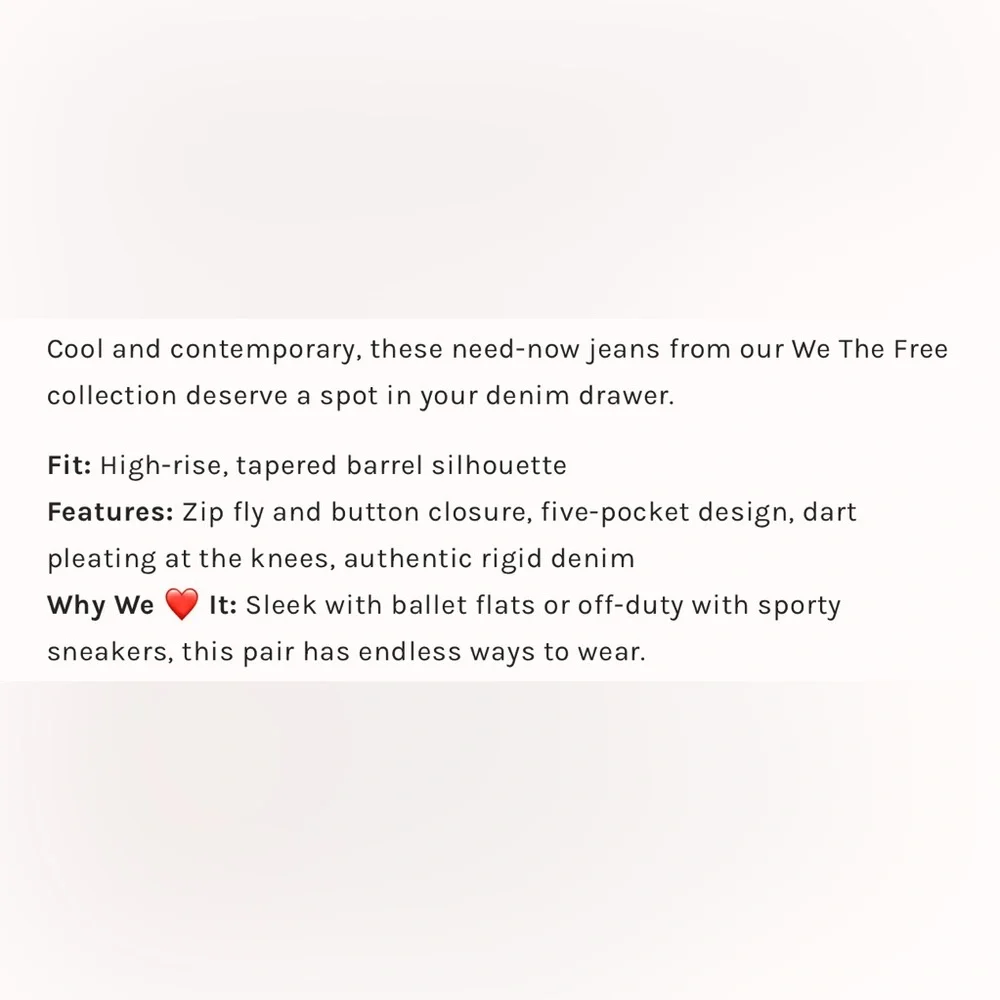 NWT Free People We The Free Sugar & Spice Barrel Jeans - Picture 6 of 8